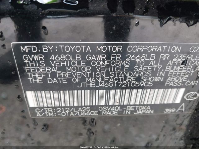 2007 LEXUS ES 350 JTHBJ46G172105905 Photo 8