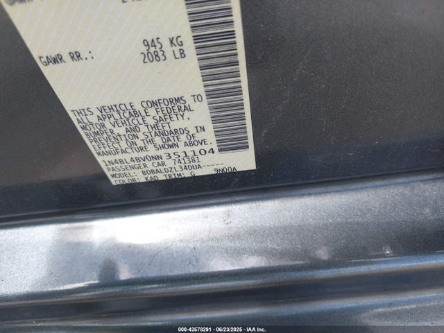 Nissan 2022 2022 1N4BL4BV0NN351104 Image 9
