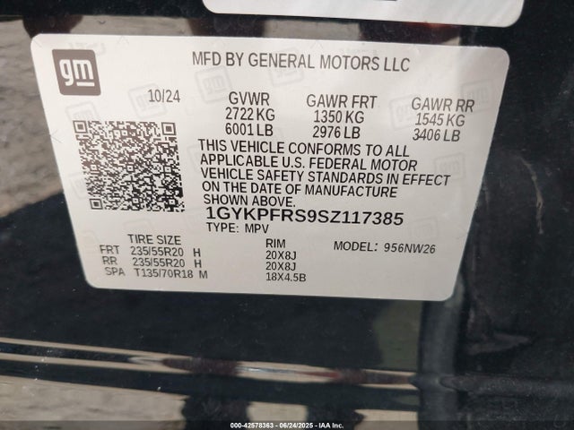 2025 CADILLAC XT6 1GYKPFRS9SZ117385 Photo 8
