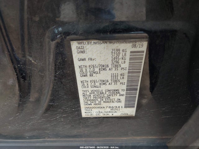 Nissan Frontier 2019 1N6AD0ER6KN786941 Image 9