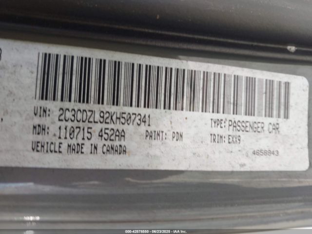 2019 DODGE CHALLENGER 2C3CDZL92KH507341 Photo 8