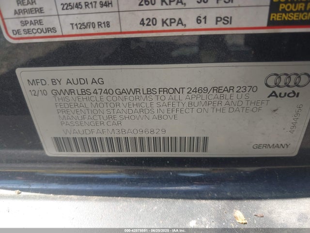 2011 AUDI A3 WAUDFAFM3BA096829 Photo 8