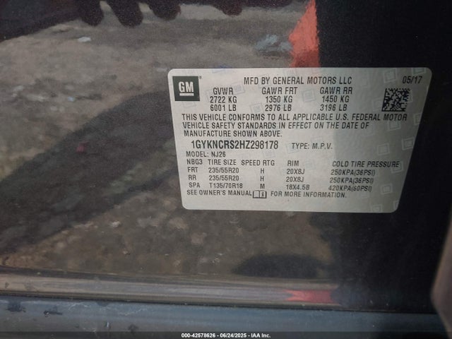 2017 CADILLAC XT5 1GYKNCRS2HZ298178 Photo 8