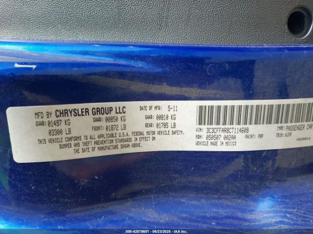2012 FIAT 500 3C3CFFAR8CT114609 Photo 8