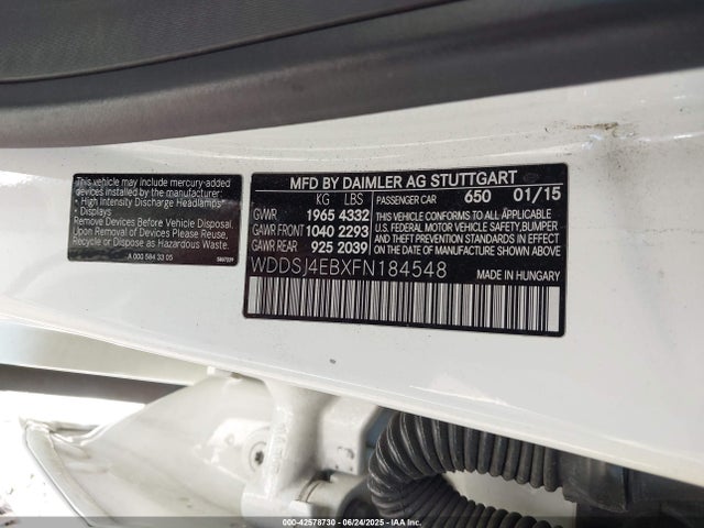 WDDSJ4EBXFN184548 Mercedes-Benz 2015