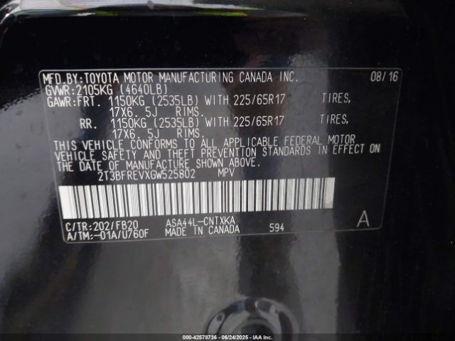 2016 TOYOTA RAV4 2T3BFREVXGW525802 Photo 8