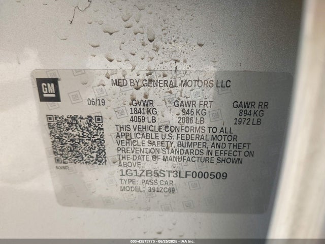 1G1ZB5ST3LF000509 Chevrolet lfv - direct injection, variable valve timing, gen 1