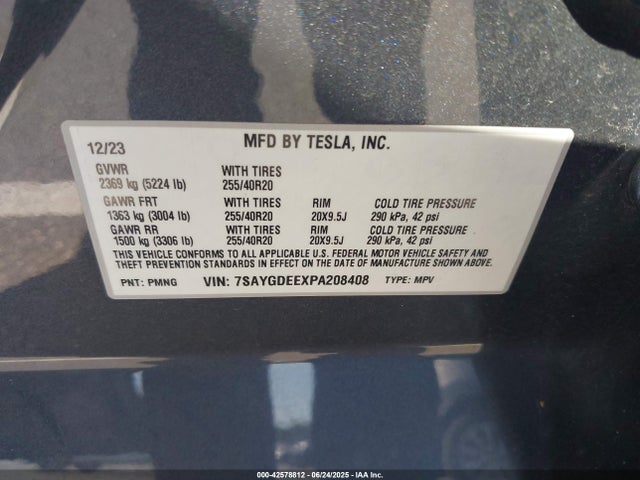 2023 TESLA MODEL Y 7SAYGDEEXPA208408 Photo 8