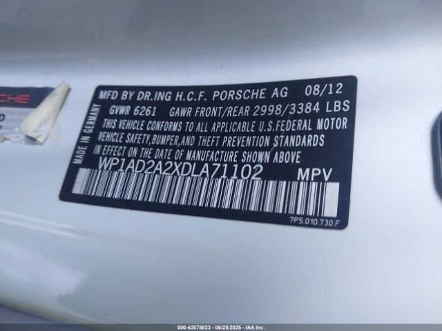 2013 PORSCHE CAYENNE WP1AD2A2XDLA71102 Photo 8