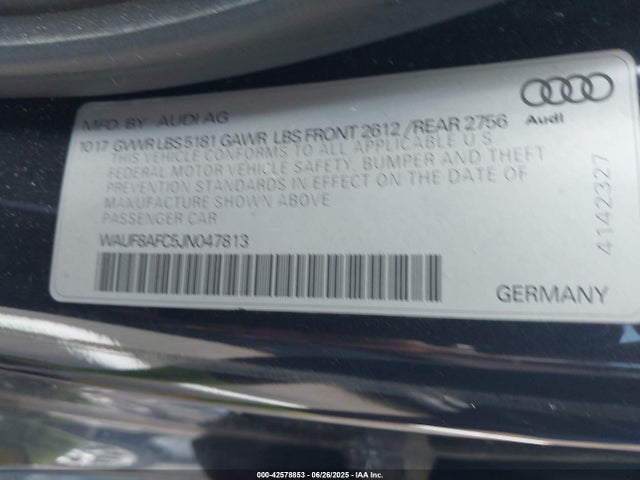 2018 AUDI A6 WAUF8AFC5JN047813 Photo 8