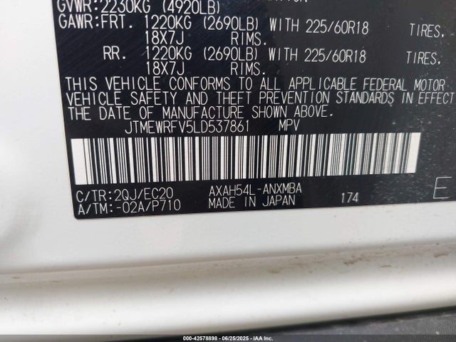 JTMEWRFV5LD537861 Toyota a25-fxz, 3nm+4nm