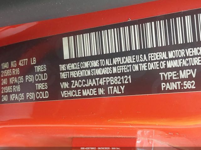 2015 JEEP RENEGADE ZACCJAAT4FPB82121 Photo 8