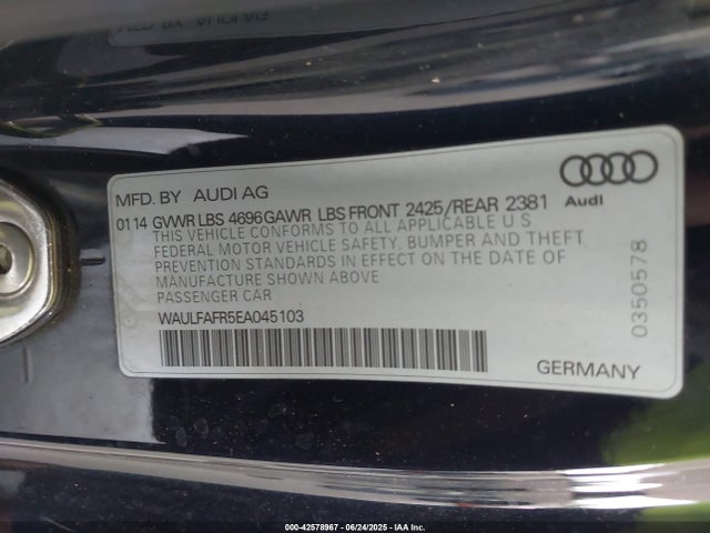 2014 AUDI A5 WAULFAFR5EA045103 Photo 8