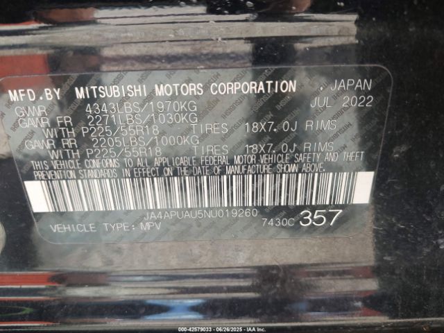 2022 MITSUBISHI OUTLANDER SPORT JA4APUAU5NU019260 Photo 8