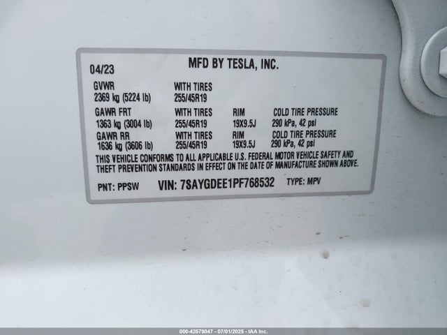 2023 TESLA MODEL Y 7SAYGDEE1PF768532 Photo 8