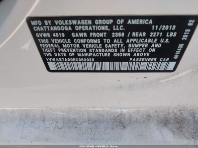 1VWAS7A30EC053025 Volkswagen 2014