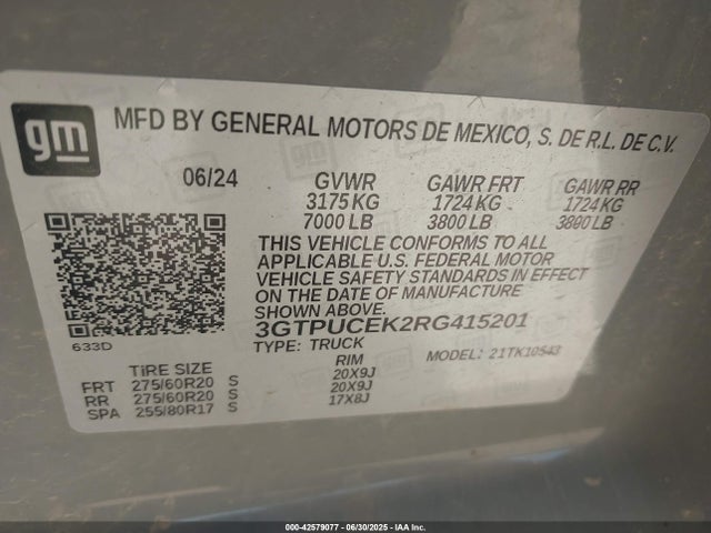 3GTPUCEK2RG415201 GMC l3b