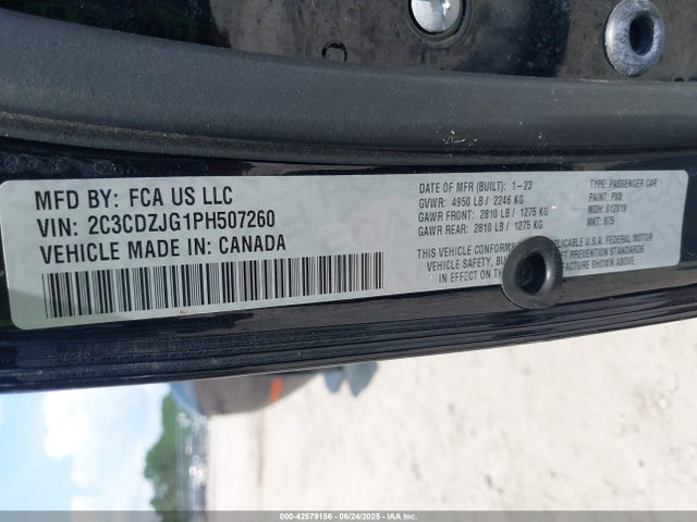 Dodge Challenger 2023 2C3CDZJG1PH507260 Image 9