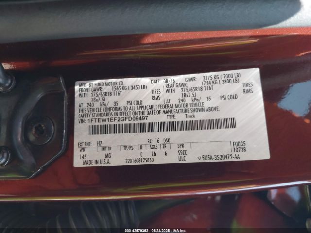 2016 FORD F-150 1FTEW1EF2GFD09497 Photo 8