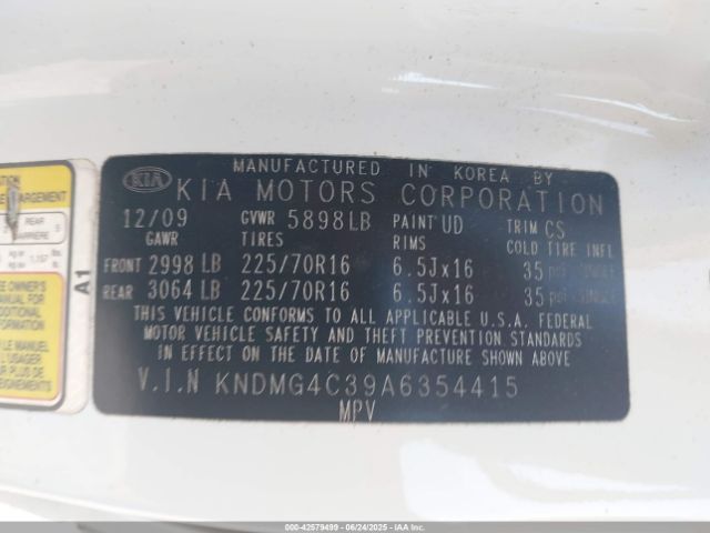 2010 KIA SEDONA KNDMG4C39A6354415 Photo 8