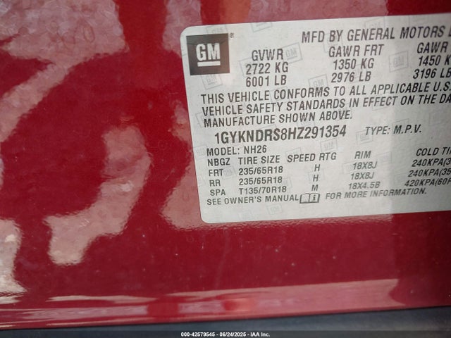 2017 CADILLAC XT5 1GYKNDRS8HZ291354 Photo 8