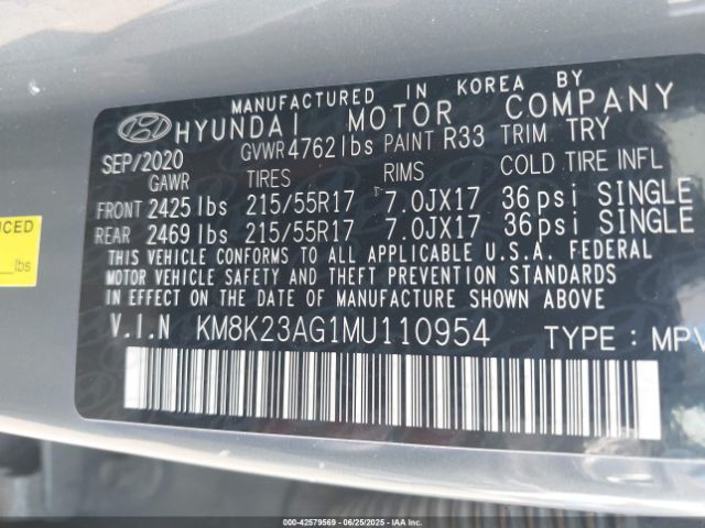 2021 HYUNDAI KONA ELECTRIC KM8K23AG1MU110954 Photo 8