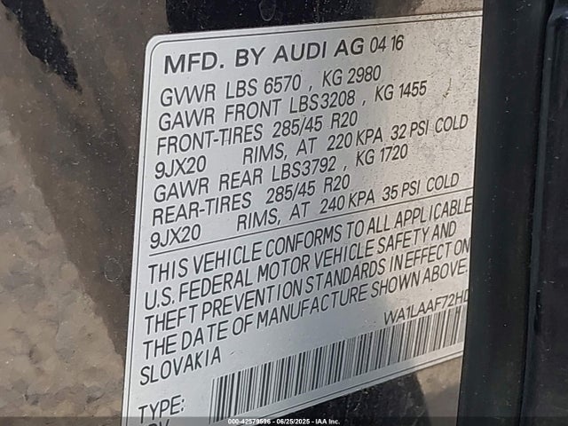 2017 AUDI Q7 WA1LAAF72HD016378 Photo 8
