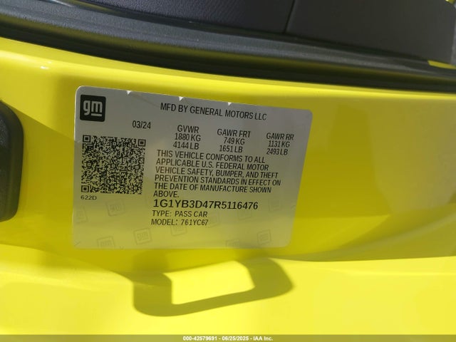 Chevrolet lt2 2024 1G1YB3D47R5116476 Image 9