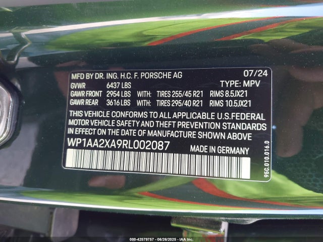 Porsche Macan 2024 WP1AA2XA9RL002087 Image 9