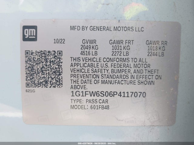 1G1FW6S06P4117070 Chevrolet 2023