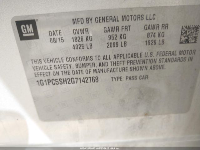 2016 CHEVROLET CRUZE LIMITED 1G1PC5SH2G7142768 Photo 8