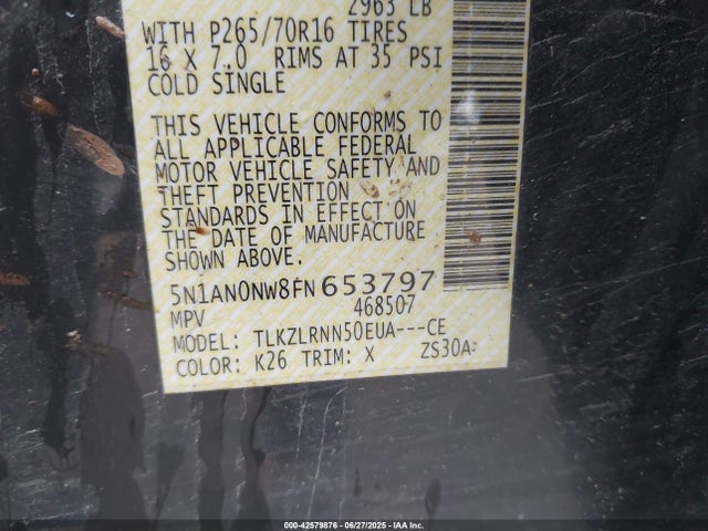 5N1AN0NW8FN653797 Nissan 2015