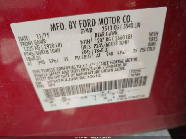 2015 FORD EDGE 2FMTK4J98FBC30612 Photo 8
