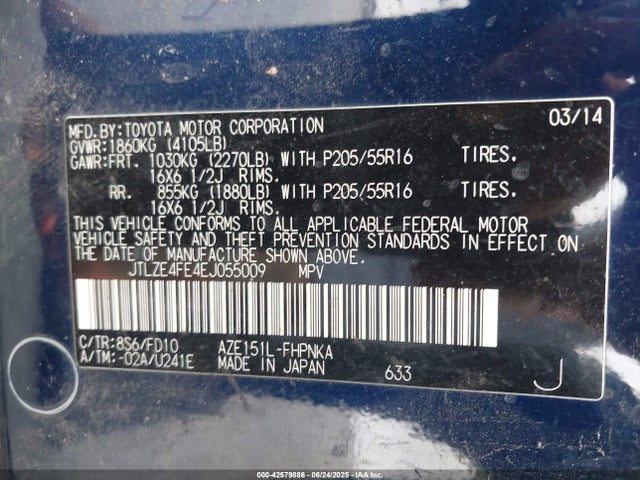 Scion 2az-fe 2014 JTLZE4FE4EJ055009 Image 9