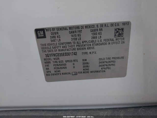2014 CADILLAC SRX 3GYFNCE35ES561742 Photo 8