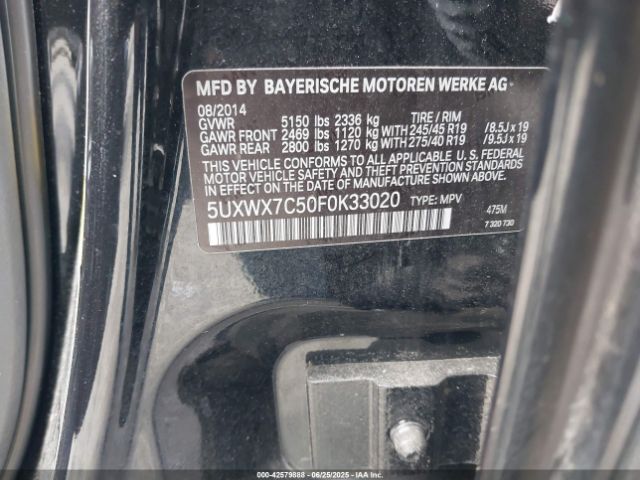 5UXWX7C50F0K33020 BMW X3
