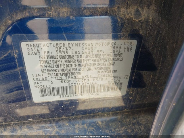 Nissan Sentra 2017 3N1AB7AP9HY380009 Image 9