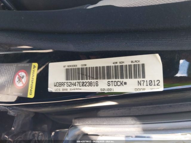 2007 MERCEDES-BENZ C 230 WDBRF52H47E023816 Photo 8