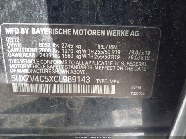 2012 BMW X5 5UXZV4C5XCL989143 Photo 8