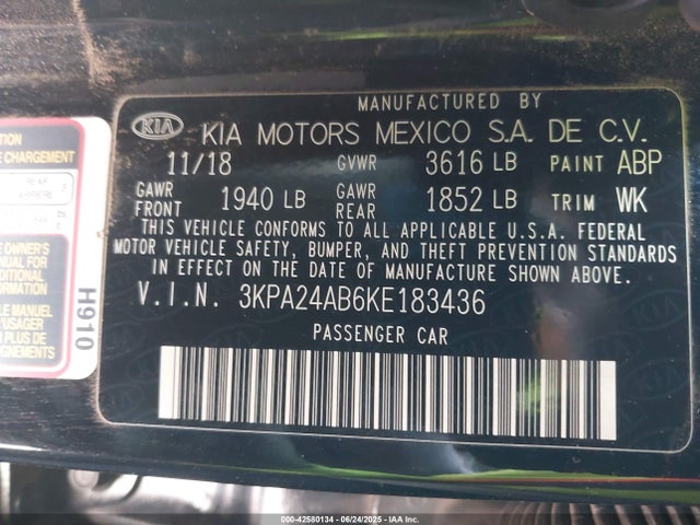 3KPA24AB6KE183436 KIA gdi gamma