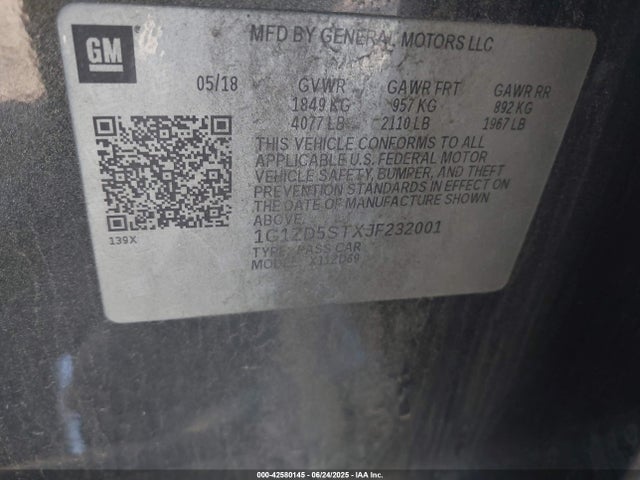 1G1ZD5STXJF232001 Chevrolet lfv - direct injection, variable valve timing, gen 1