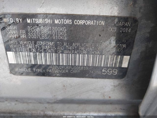 JA32U2FU6FU006839 Mitsubishi dohc mivec