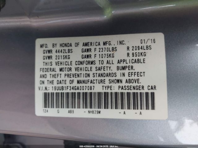 2016 ACURA TLX 19UUB1F34GA007087 Photo 8