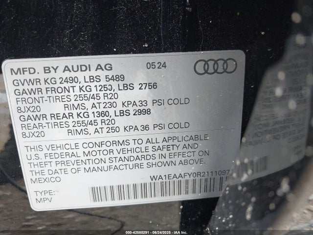 2024 AUDI Q5 WA1EAAFY0R2111097 Photo 8