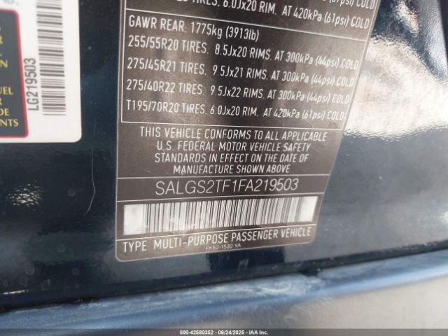 2015 LAND ROVER RANGE ROVER SALGS2TF1FA219503 Photo 8