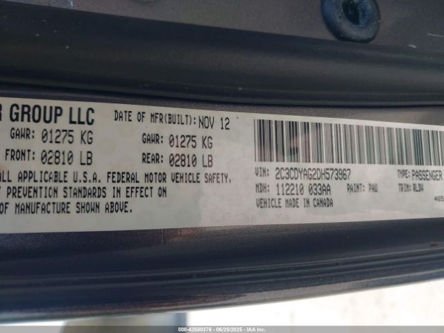 2013 DODGE CHALLENGER 2C3CDYAG2DH573967 Photo 8