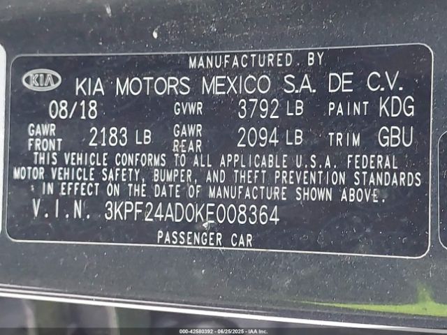2019 KIA FORTE 3KPF24AD0KE008364 Photo 8