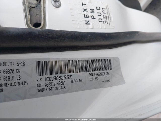 Dodge Dart 2016 1C3CDFBB0GD762271 Image 9