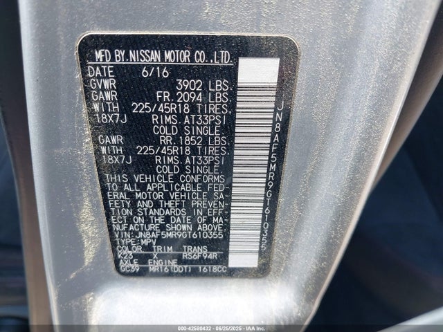 JN8AF5MR9GT610355 Nissan 2016