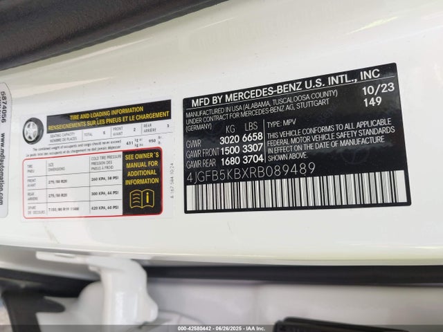4JGFB5KBXRB089489 Mercedes-Benz m256